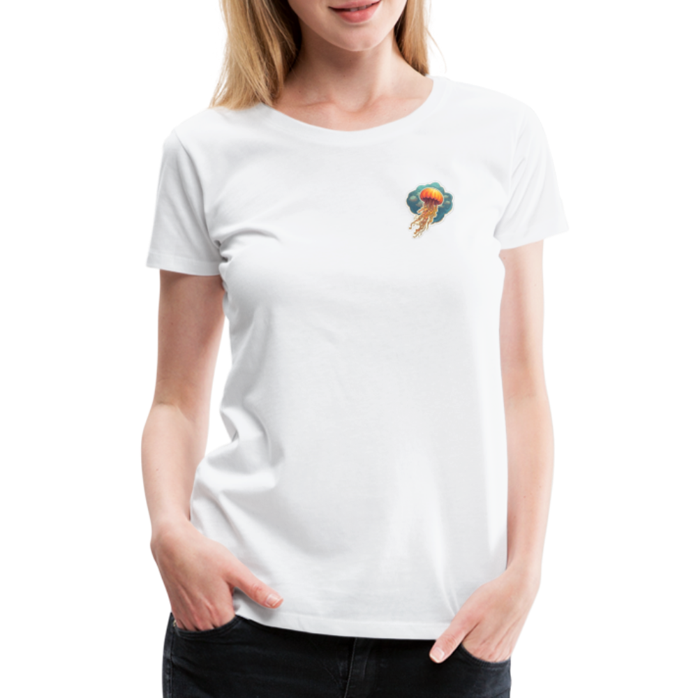 Oranges Sticker Quallen Artwork - Frauen Premium T-Shirt - Weiß