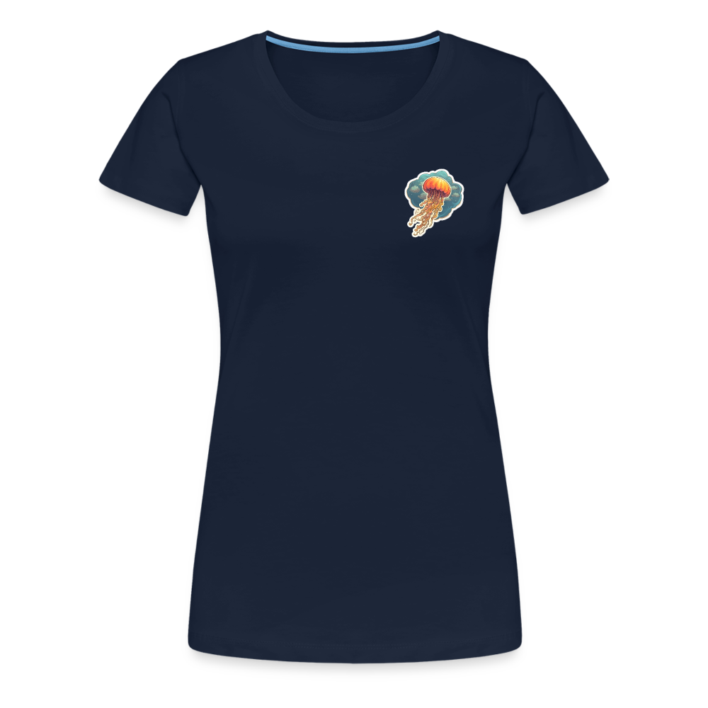 Oranges Sticker Quallen Artwork - Frauen Premium T-Shirt - Navy
