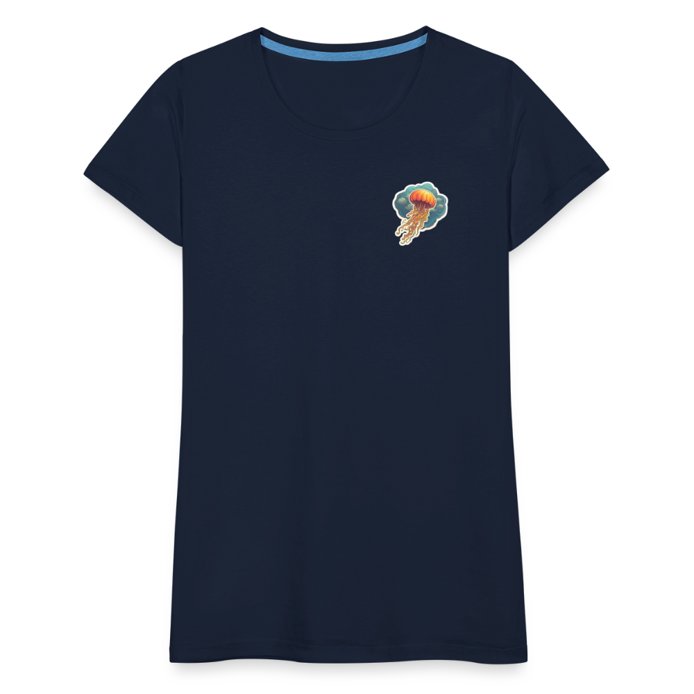 Oranges Sticker Quallen Artwork - Frauen Premium T-Shirt - Navy