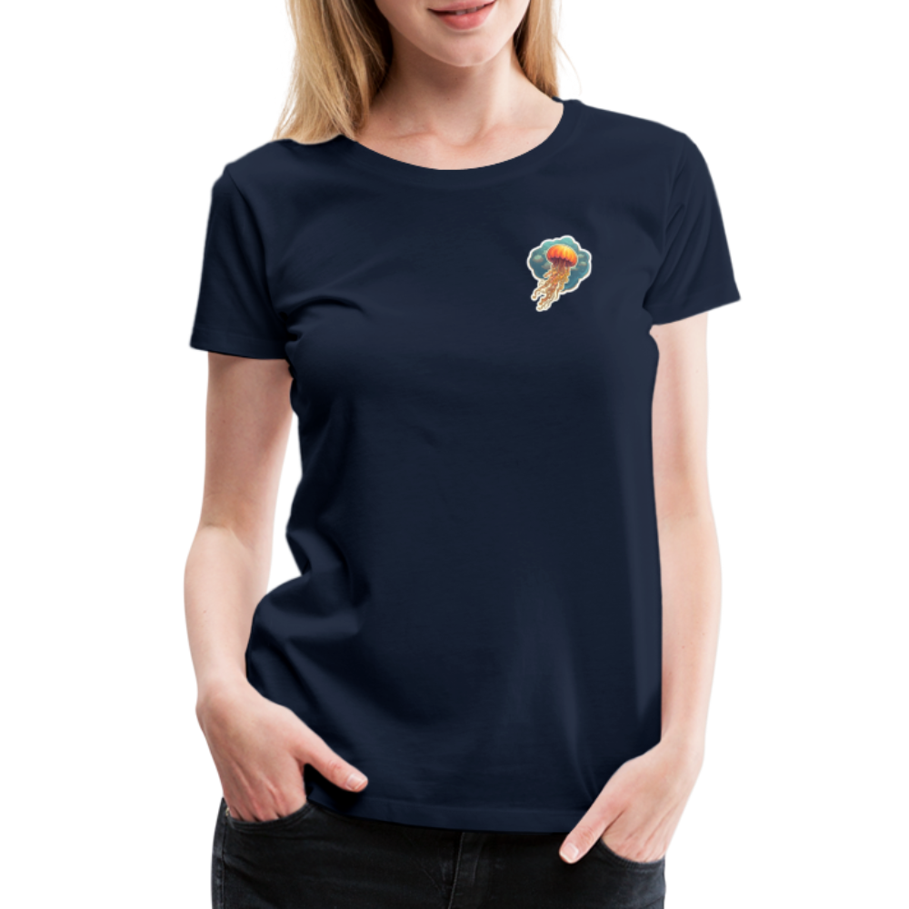 Oranges Sticker Quallen Artwork - Frauen Premium T-Shirt - Navy