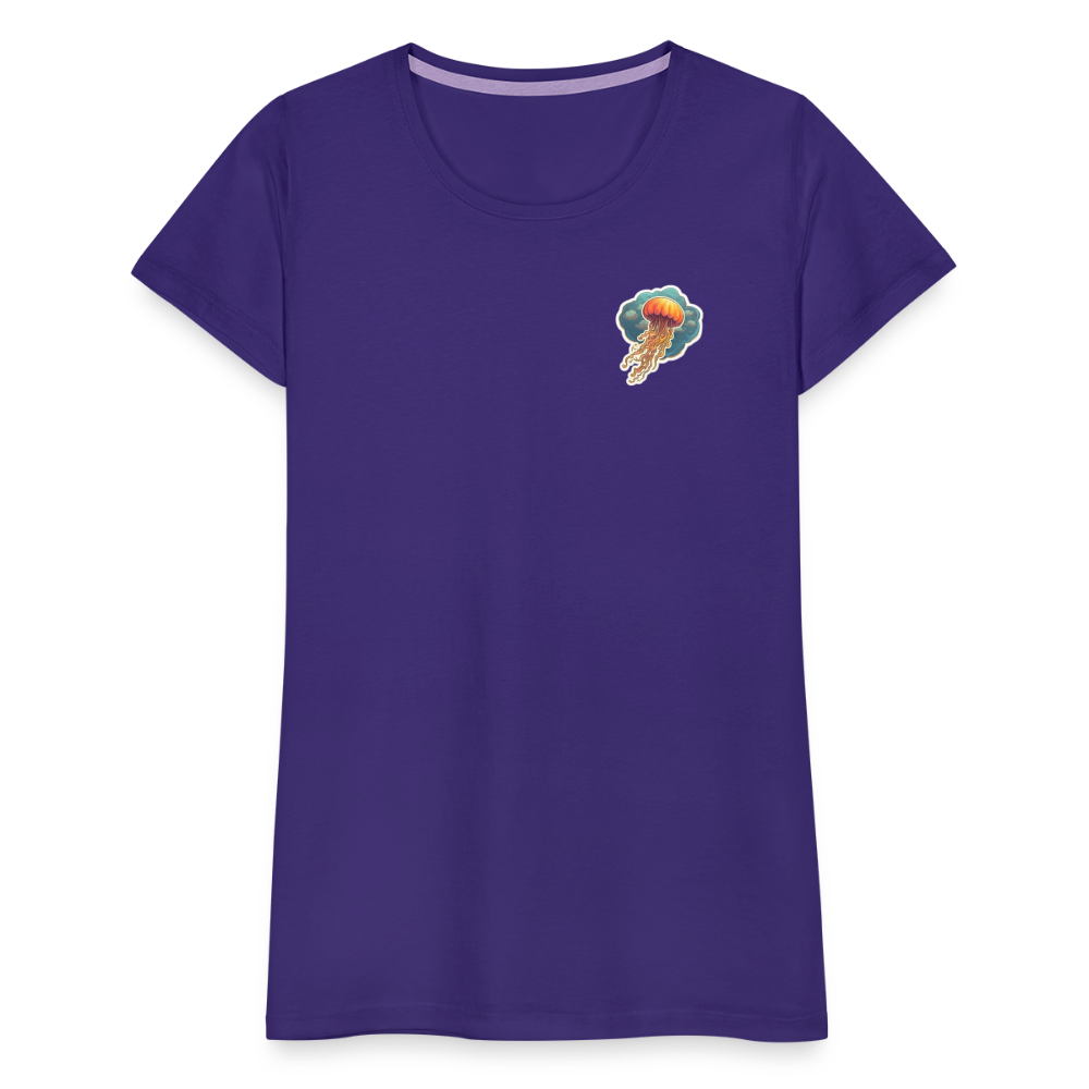 Oranges Sticker Quallen Artwork - Frauen Premium T-Shirt - Lila