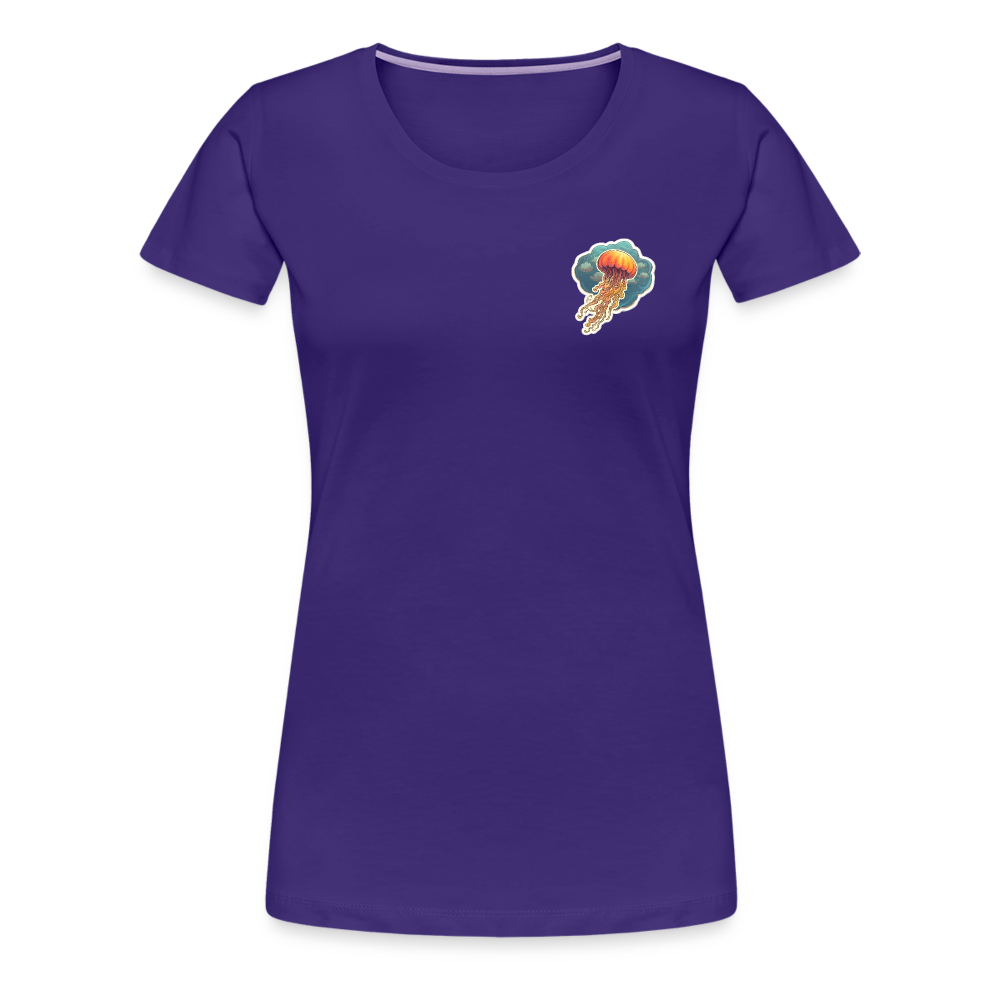 Oranges Sticker Quallen Artwork - Frauen Premium T-Shirt - Lila
