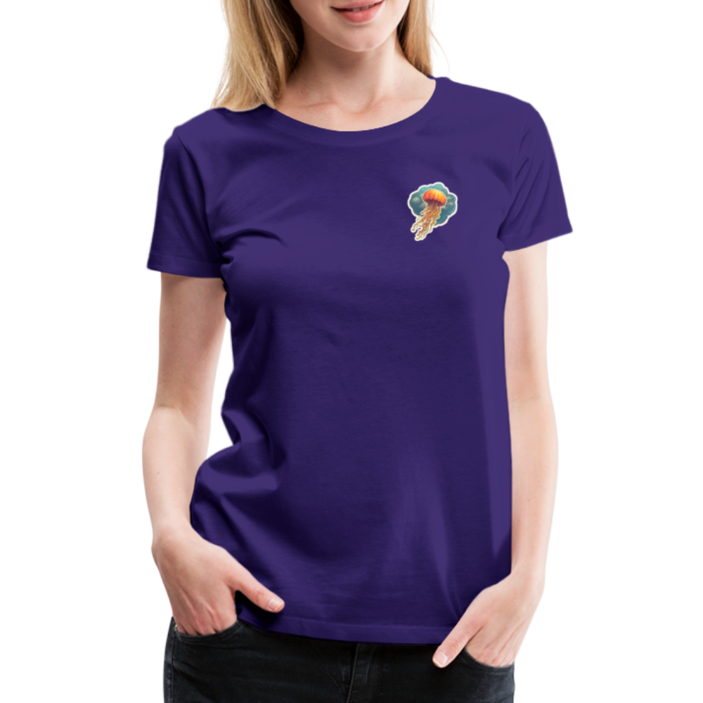 Oranges Sticker Quallen Artwork - Frauen Premium T-Shirt - Lila