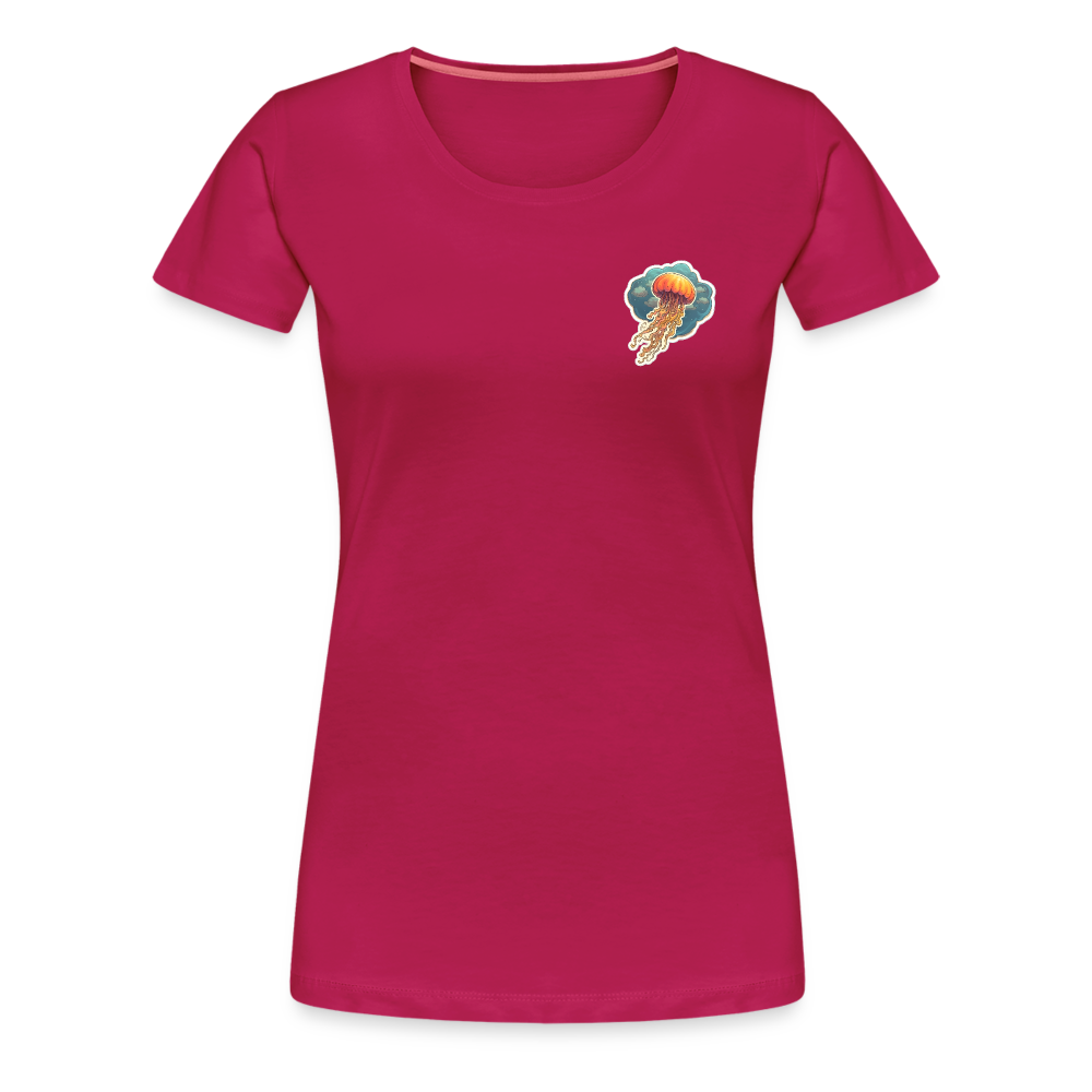 Oranges Sticker Quallen Artwork - Frauen Premium T-Shirt - dunkles Pink