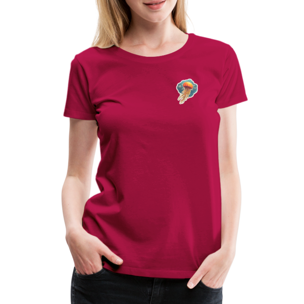 Oranges Sticker Quallen Artwork - Frauen Premium T-Shirt - dunkles Pink
