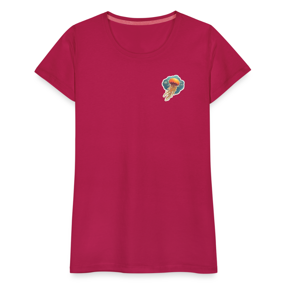 Oranges Sticker Quallen Artwork - Frauen Premium T-Shirt - dunkles Pink