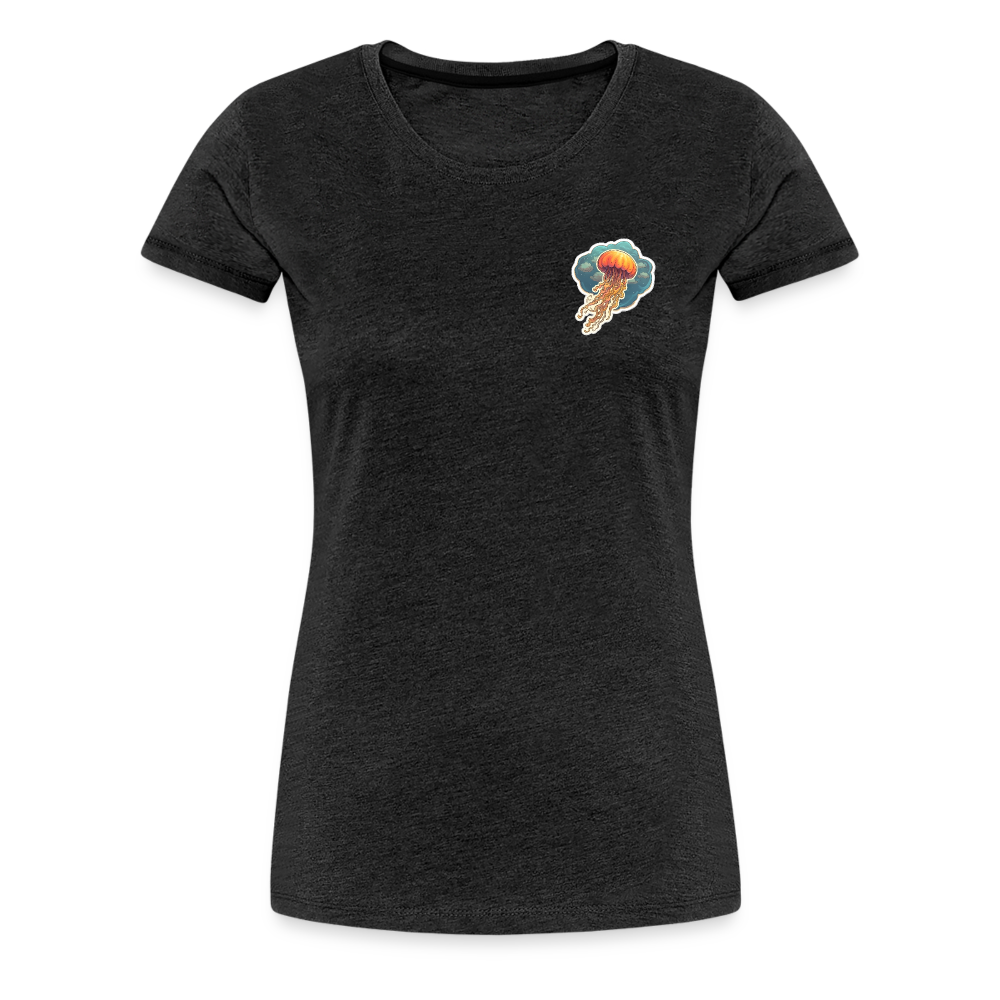 Oranges Sticker Quallen Artwork - Frauen Premium T-Shirt - Anthrazit