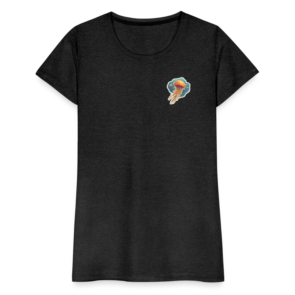 Oranges Sticker Quallen Artwork - Frauen Premium T-Shirt - Anthrazit