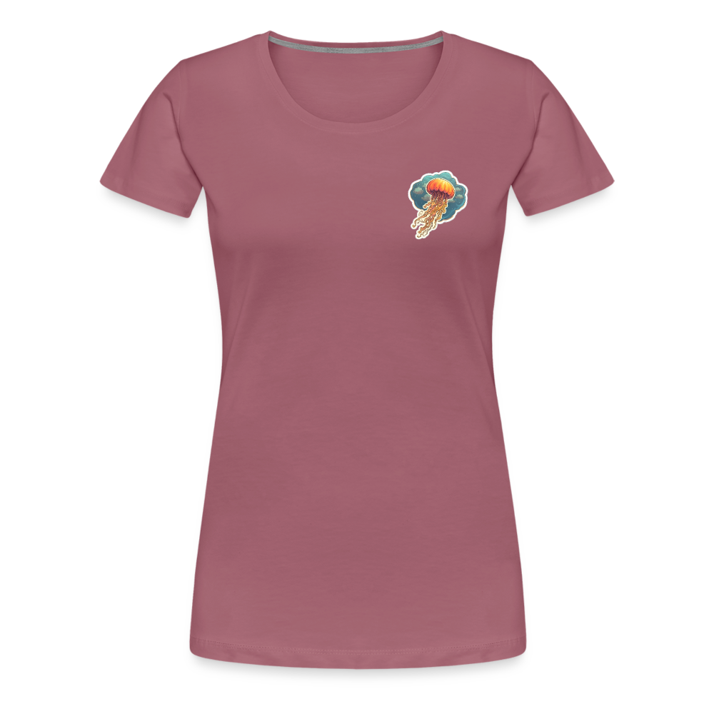 Oranges Sticker Quallen Artwork - Frauen Premium T-Shirt - Malve