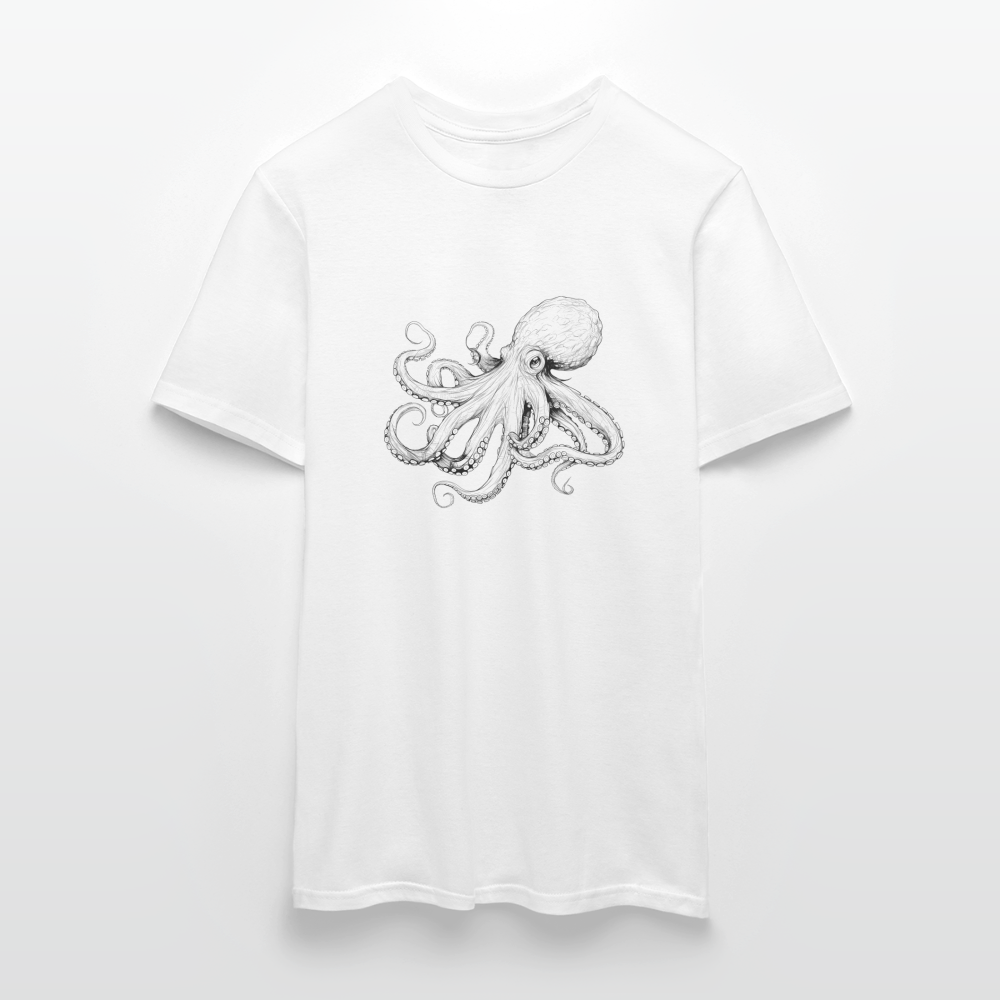 Zarte Oktopus Kraken Illustration in schwarz - Männer T-Shirt - Weiß