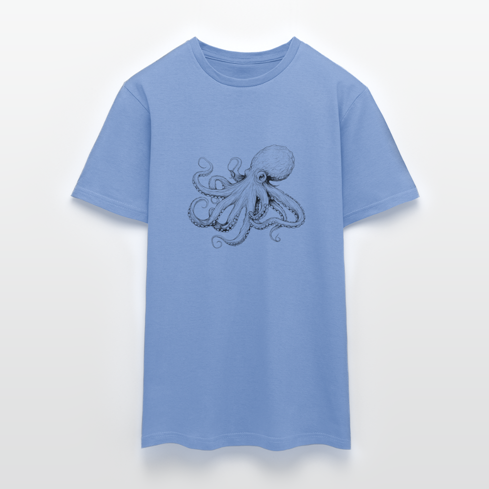 Zarte Oktopus Kraken Illustration in schwarz - Männer T-Shirt - carolina blue