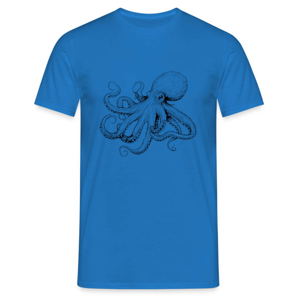 Zarte Oktopus Kraken Illustration in schwarz - Männer T-Shirt - Royalblau