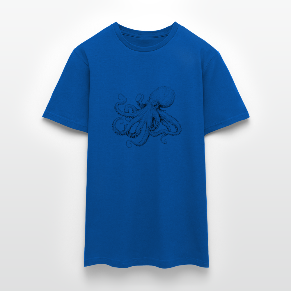 Zarte Oktopus Kraken Illustration in schwarz - Männer T-Shirt - Royalblau