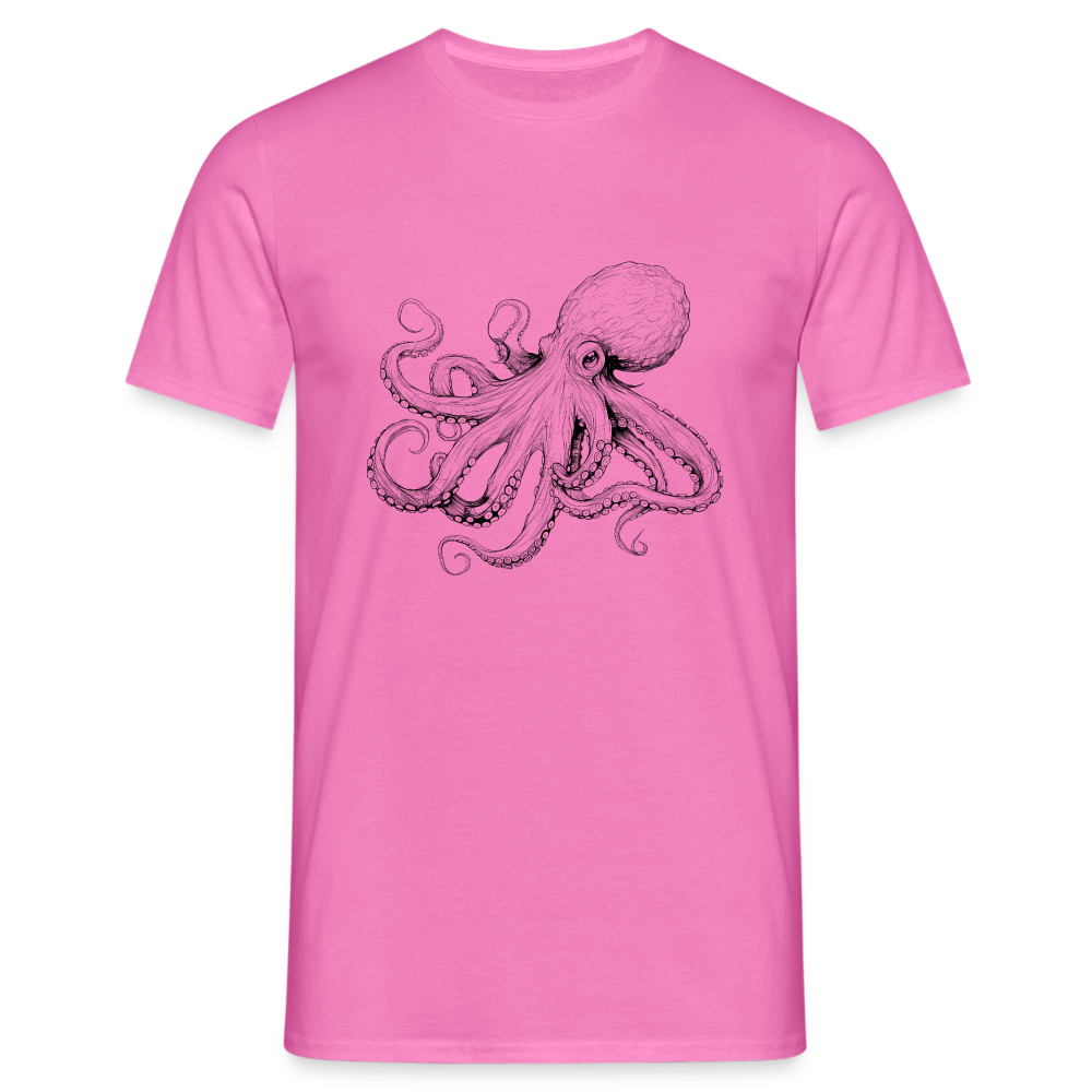 Zarte Oktopus Kraken Illustration in schwarz - Männer T-Shirt - Pink