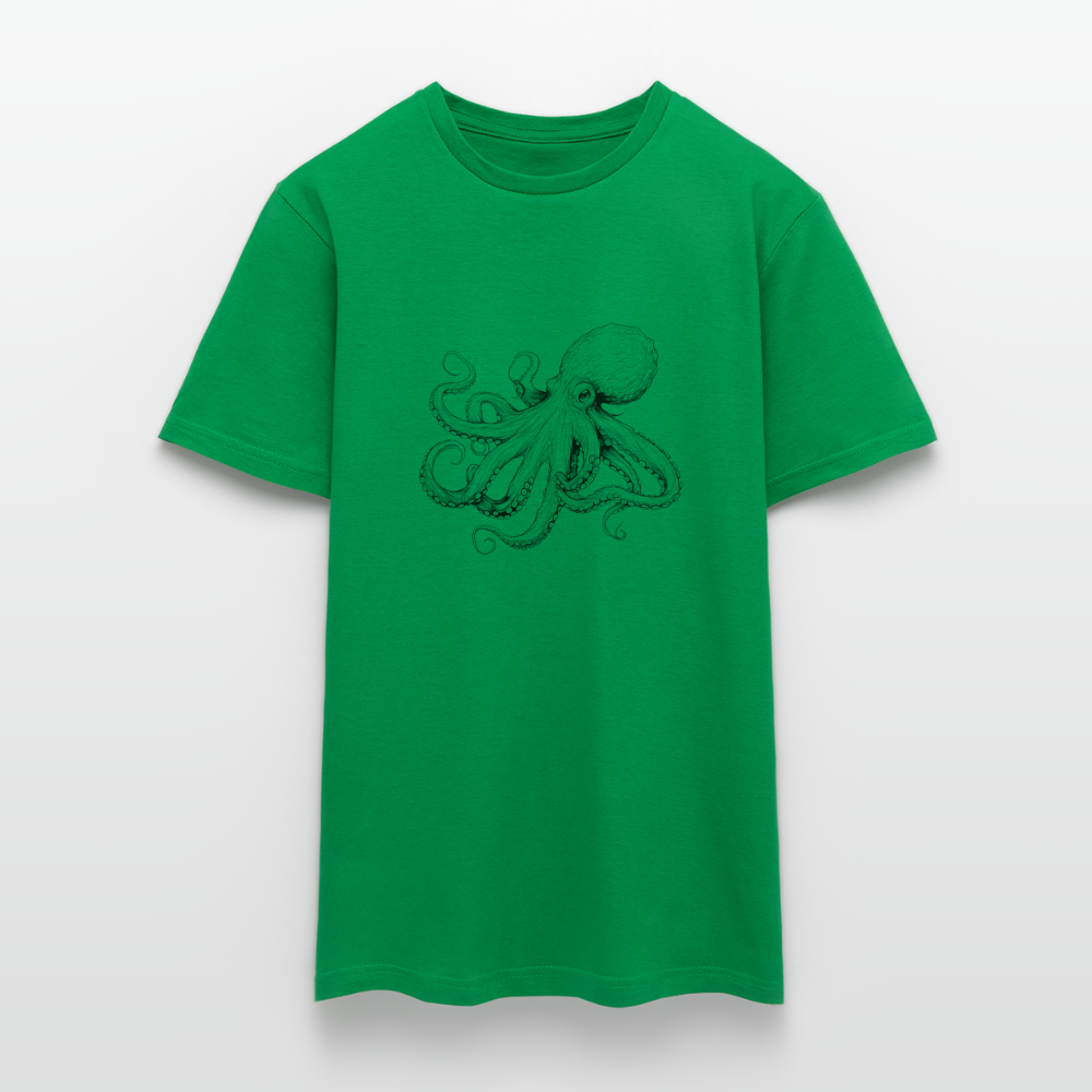 Zarte Oktopus Kraken Illustration in schwarz - Männer T-Shirt - Kelly Green