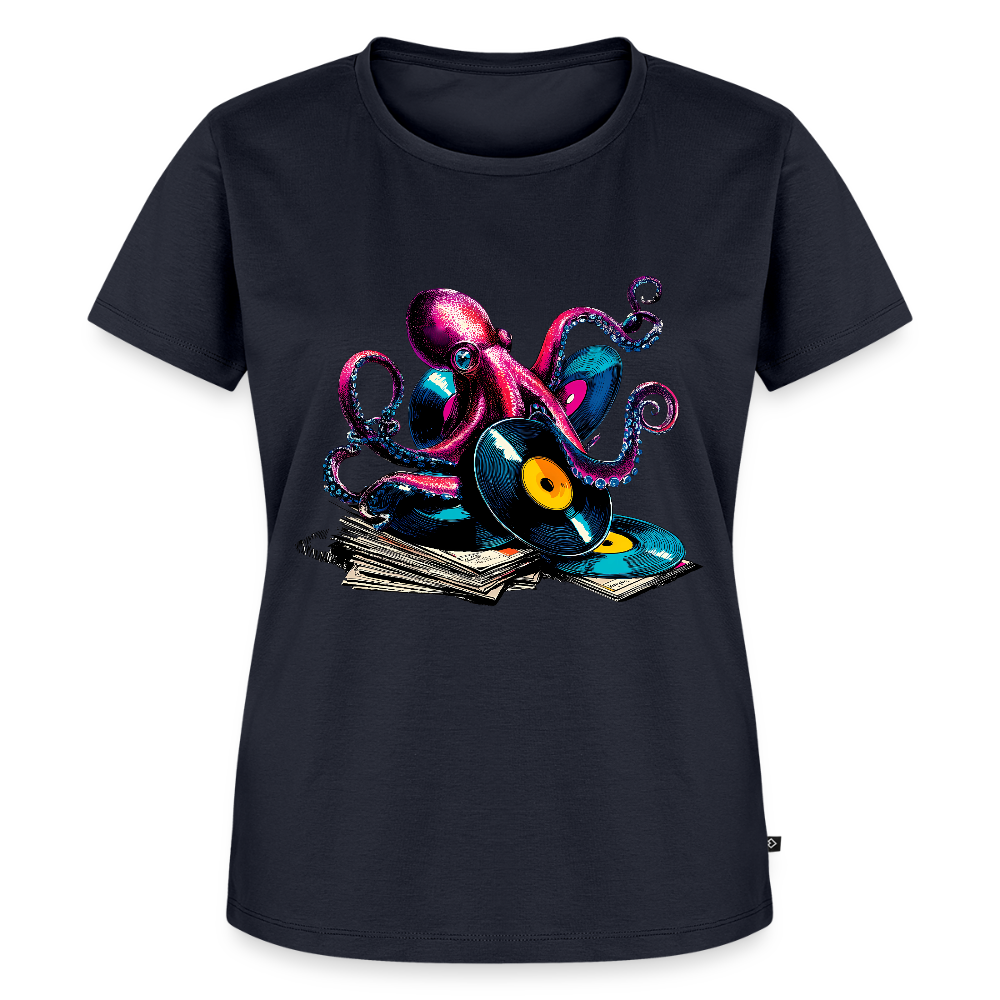 DJ Oktopus – Wenn Tiefsee auf Vinyl trifft - Frauen Premium T-Shirt - Navy