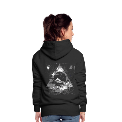 Surreales Motiv mit Mond und Bergen - Frauen Premium Hoodie - by Artful Alchemist