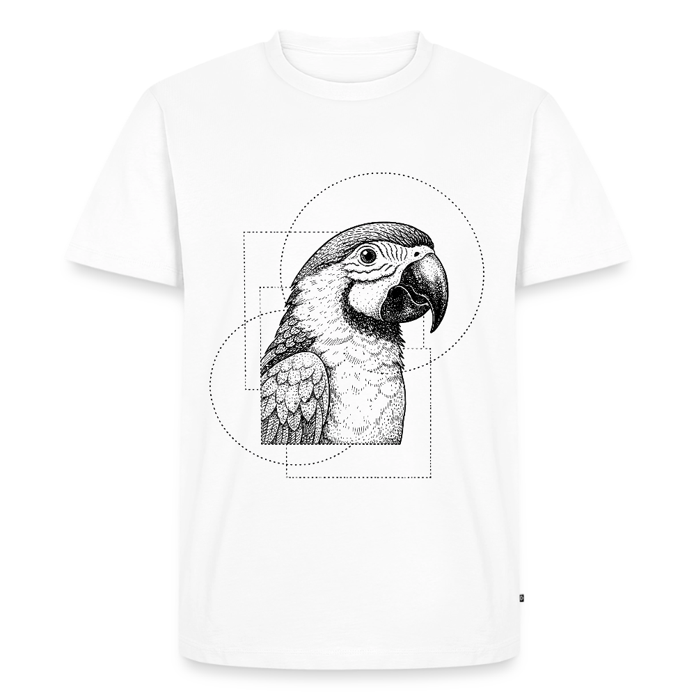 Hidden Jungle – Minimalist Parrot Dot-Art - Männer Premium Bio T-Shirt - by Artful Alchemist