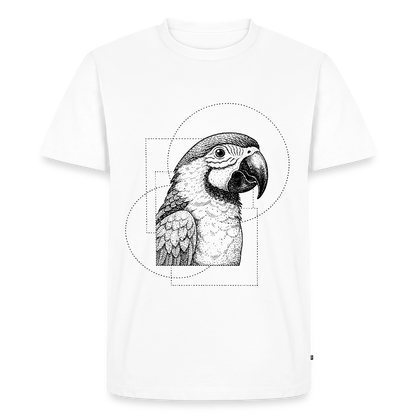Hidden Jungle – Minimalist Parrot Dot-Art - Männer Premium T-Shirt - by Artful Alchemist