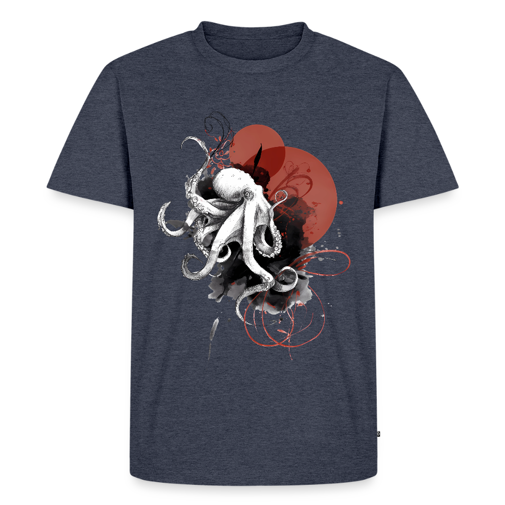 Oktopus Design – Tiefsee trifft Kunst - Männer Premium Bio T-Shirt - Jeansblau 