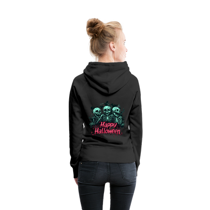 Gruselige Skelette, pink "Happy Halloween" - Frauen Premium Hoodie - by Artful Alchemist