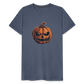 Gruseliger Horror Kürbis -Happy Halloween - Männer Premium T-Shirt - Blau meliert