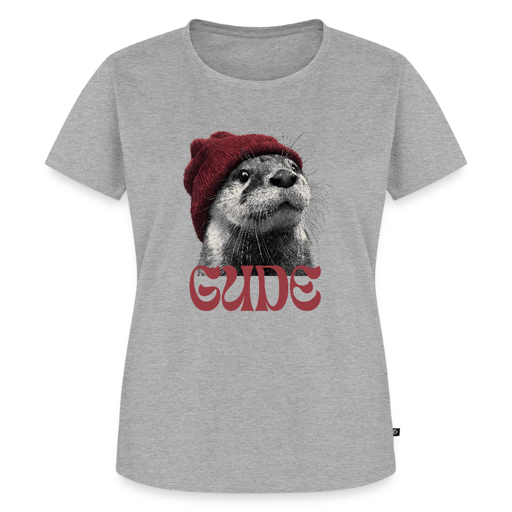 Gude Otter - Frauen Premium Bio T-Shirt - Grau meliert