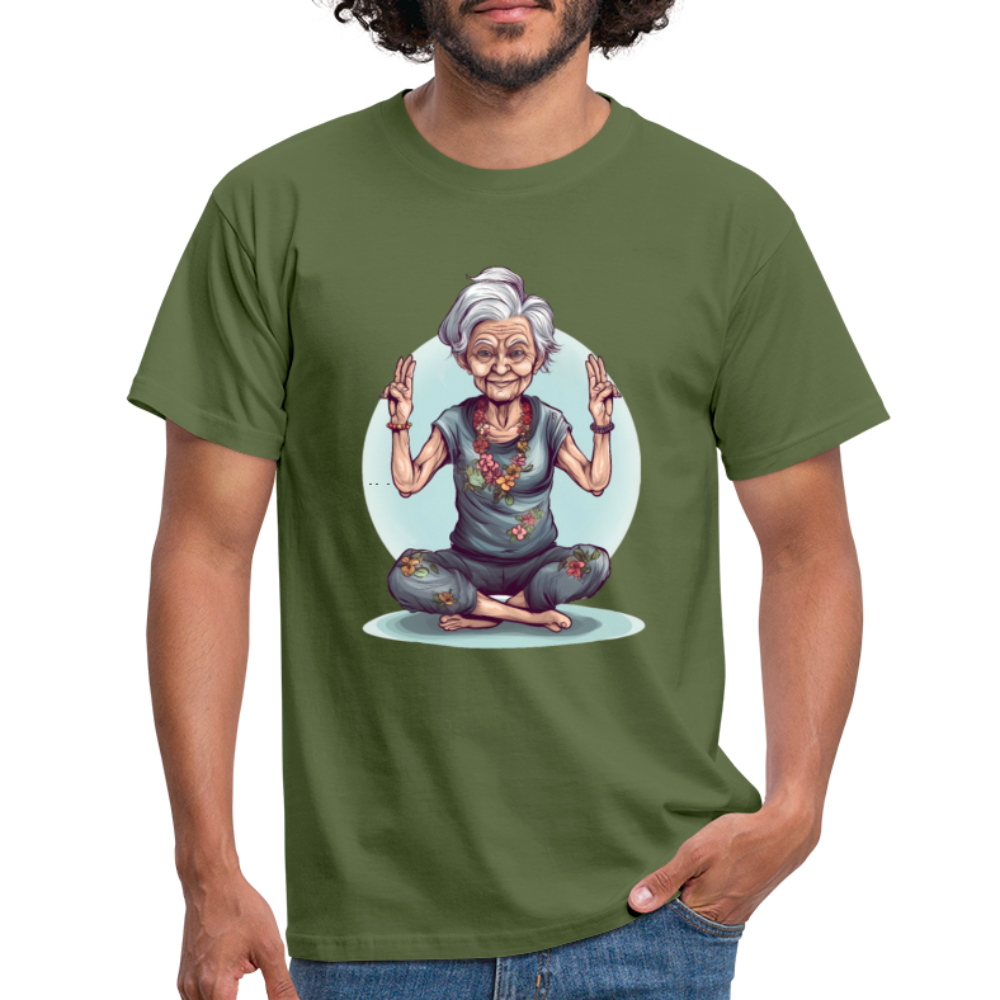 Coole Yoga Oma - Meditation im besten Alter  - Männer T-Shirt - Militärgrün