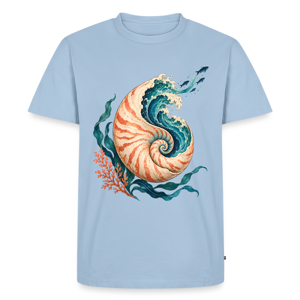 Nautilus Wave – Männer Premium T-Shirt - Hellblau
