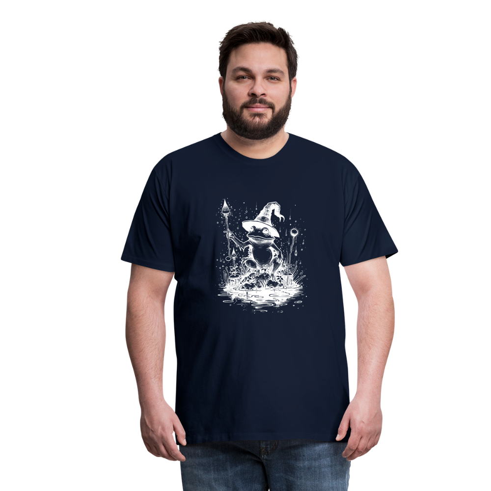 Magischer Frosch mit Zauberhut und Zauberstab - Männer Premium T-Shirt - Navy