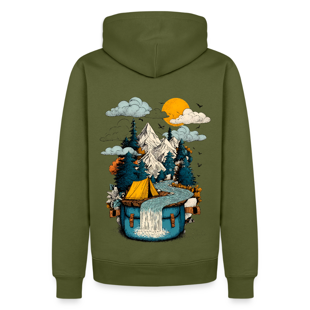 World in a Pack – Adventure Surrealism - Männer Premium Hoodie - by Artful Alchemist