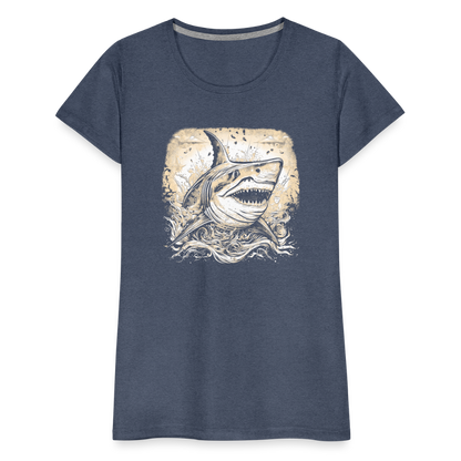 Cooler Retro Hai - Frauen Premium T-Shirts - by Artful Alchemist