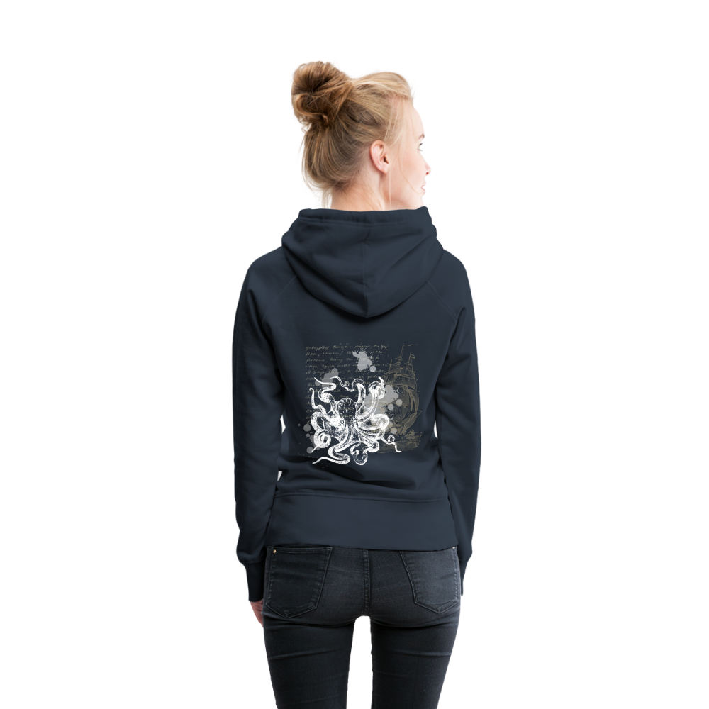 Vintage Steampunk Oktopus Motiv - Frauen Premium Hoodie - Navy