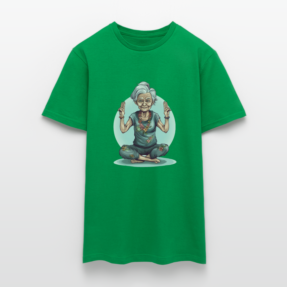 Coole Yoga Oma - Meditation im besten Alter  - Männer T-Shirt - Kelly Green