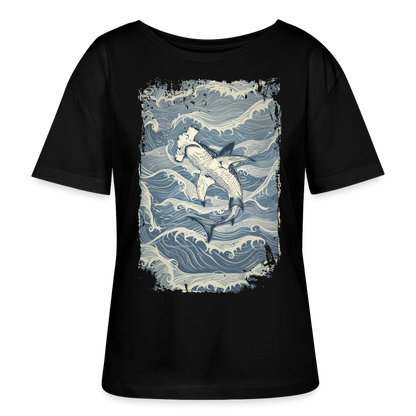 Vintage Hammerhai im japanischen inspirierten Tattoo Stil - Stanley/Stella Relaxed Rundhals Frauen Bio-T-Shirt SERENA - by Artful Alchemist
