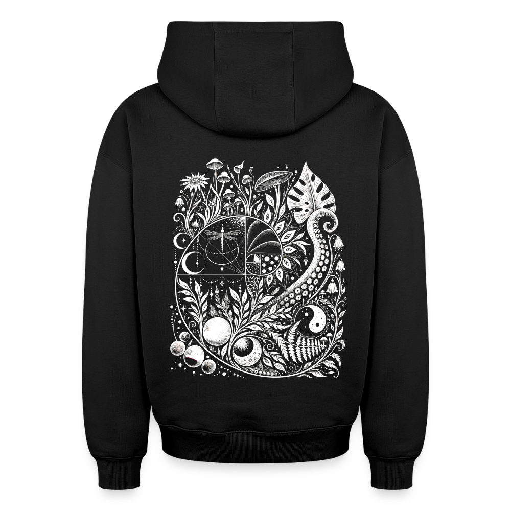 Nature Spiral – Oversized Heavyweight Unisex Hoodie - Schwarz