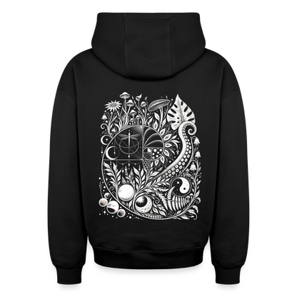 Nature Spiral – Oversized Heavyweight Unisex Hoodie - Schwarz