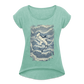 Vintage Hammerhai im japanischen inspirierten Tattoo Stil - Frauen T-Shirt mit gerollten Ärmeln - Minze meliert