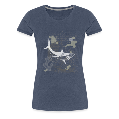 Vintage Steampunk Hai Motiv - Frauen Premium T-Shirts - by Artful Alchemist