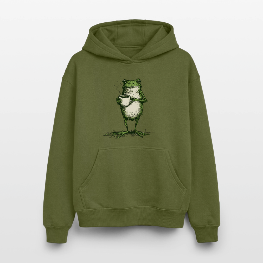 Coffee Frog – Oversized Heavyweight Unisex Hoodie - Khaki