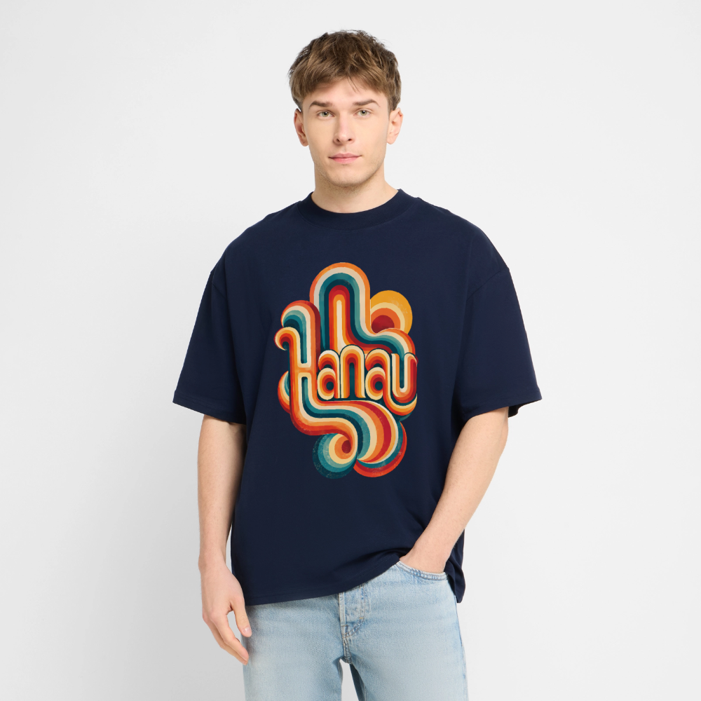 Hanau Retro – Oversized Unisex Bio T-Shirt - Navy