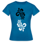 Bembel Ornamente schwarz/weiß - Frauen T-Shirt - Antikblaues Saphir meliert