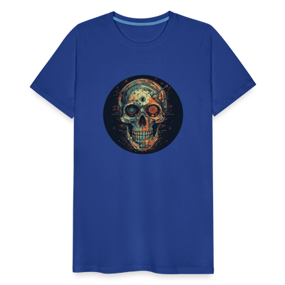 Retro Futuristischer Totenkopf Skull Cyborg- Männer Premium T-Shirt - by Artful Alchemist