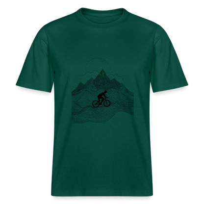 Radfahrer in den Bergen - Stanley/Stella Relaxed Fit Unisex Bio-T-Shirt Sparker - by Artful Alchemist