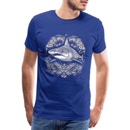 Cooler Hai mit Boho/Tribal Mustern - Männer Premium T-Shirts - by Artful Alchemist