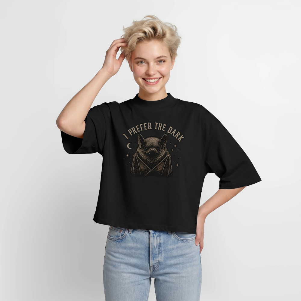 I Prefer The Dark - Boxy Frauen Recyceltes 1/2 Sleeved T-Shirt by Stanley/Stella - Schwarz