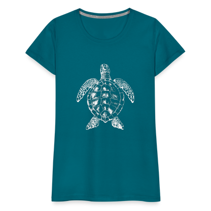 Meeresschildkröte - Monochrom - Frauen Premium T-Shirt - by Artful Alchemist