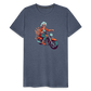 Coole alte Biker Oma - Motorrad Omi  - Männer T-Shirt - Blau meliert