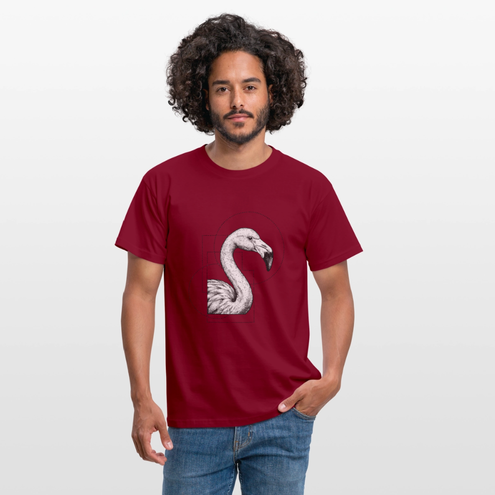 Geometric Grace – Modern Flamingo - Männer T-Shirt - by Artful Alchemist