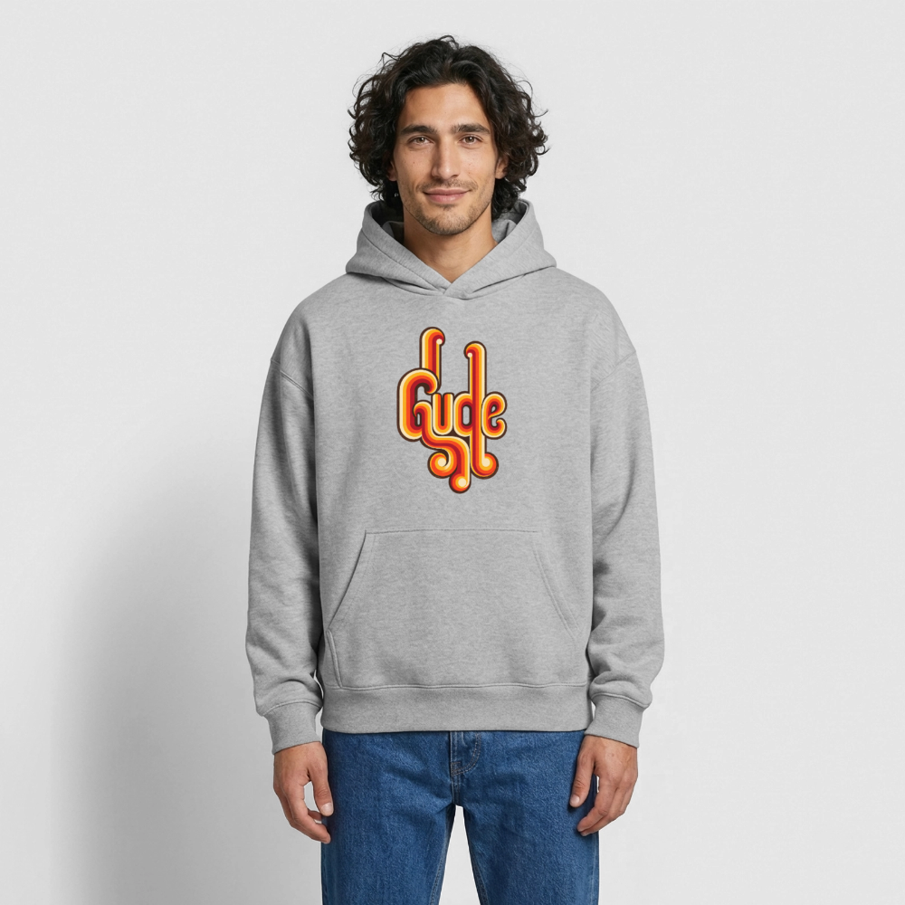 Gude Retro – Oversized Heavyweight Unisex Hoodie - Grau meliert